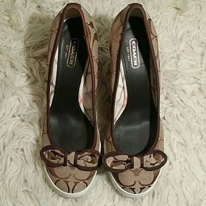 Coach monogram wedges